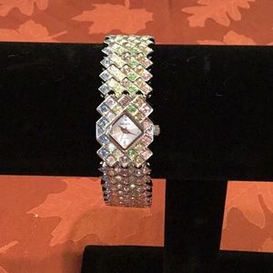 Suzanne Somers Multi Colored Stone Watch